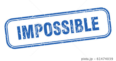 impossible stamp. impossible square grunge blue impossible stamp. impossible square grunge blue 61474039