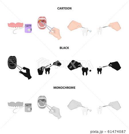 Isolated object of tooth and happy icon. Collection of tooth and whitening vector icon for stock. 61474087