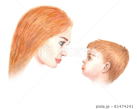 Happy mothers day watercolor greeting card 61474241