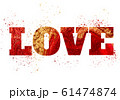 Word LOVE made of red and gold nail polish isolated on white. 61474874
