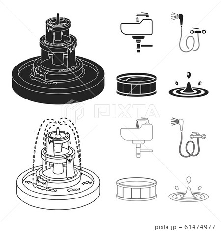 Vector illustration of water and drop logo. Collection of water and splash stock vector illustration. 61474977