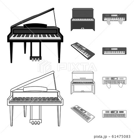 Isolated object of music and piano icon. Collection of music and song stock vector illustration. 61475083