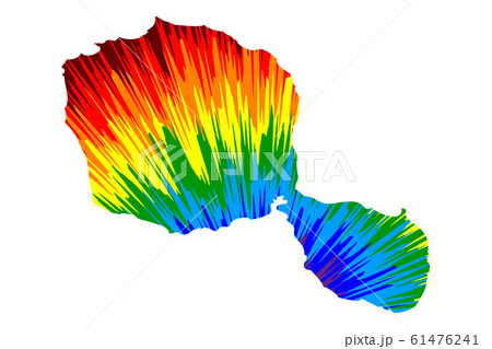 Tahiti - map is designed rainbow abstract colorful 61476241