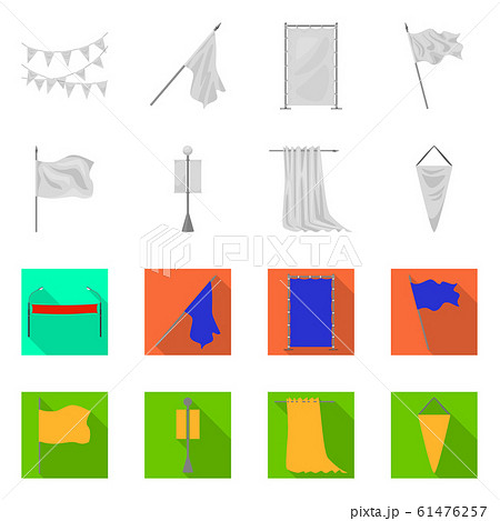 Vector illustration of texture and presentation icon. Set of texture and media stock vector illustration. 61476257