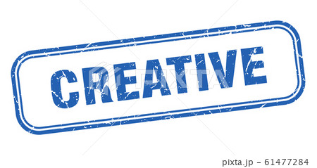 creative stamp. creative square grunge blue sign 61477284
