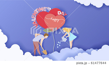 Valentines day card with couple take care of love 61477644