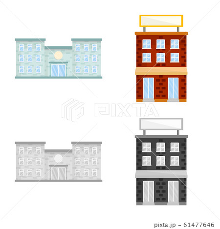 Isolated object of municipal and center logo. Set of municipal and estate stock symbol for web. 61477646