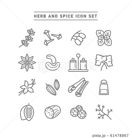 Herb And Spice Icon Setのイラスト素材