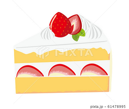 ショートケーキ 苺 生クリームのイラスト素材