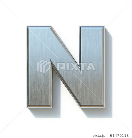 Brushed metal font Letter N 3D 61479118