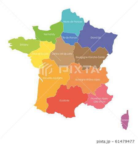 Regions Of France Map Of Regional Country のイラスト素材
