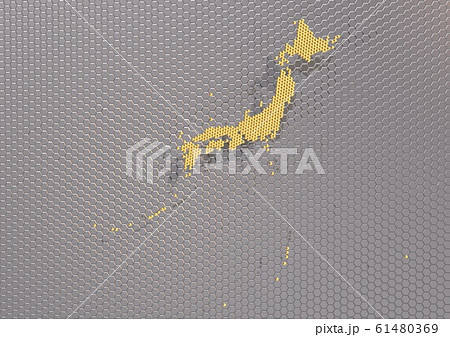 IT,ハイテク,デジタル,テクノロジー,経済,産業などをイメージした日本地図 61480369