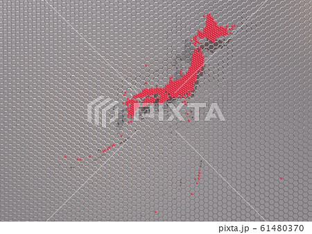IT,ハイテク,デジタル,テクノロジー,経済,産業などをイメージした日本地図 61480370