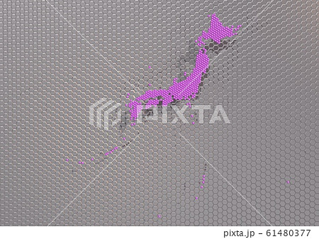IT,ハイテク,デジタル,テクノロジー,経済,産業などをイメージした日本地図 61480377