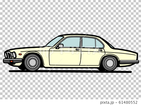 ブリティッシュセダン　白色系　自動車イラスト 61480552