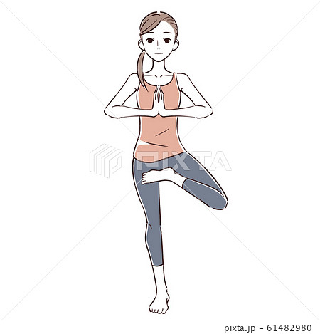 Illustration material: woman, yoga, pose - Stock Illustration [61482980] -  PIXTA