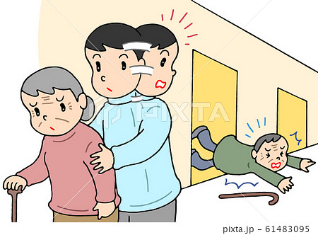 介護現場のオーバーワーク問題のイラスト素材