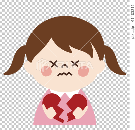 小さい女の子 失恋 のイラスト素材