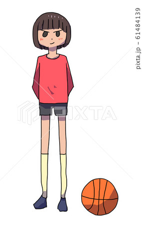 バスケットボールとバスケットボール選手のイラスト素材 バスケットボールとバスケットボール選手のイラスト素材