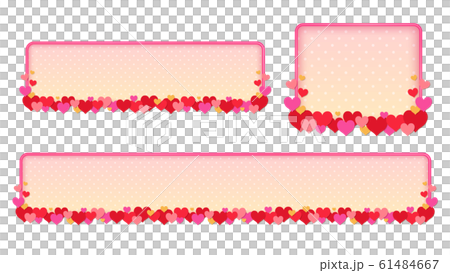 ハートがいっぱいのテロップベース 暖色のイラスト素材 61484667 Pixta