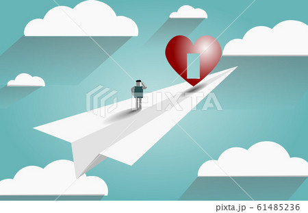 A man seeking for his heart on the rocket paper A man seeking for his heart on the rocket paper 61485236