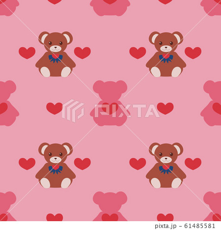 テディベアのシームレスパターン ピンク2のイラスト素材