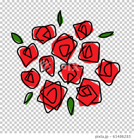 Bouquet of roses, hand-painted line drawing Bouquet of roses, hand-painted line drawing 61486283