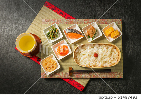 お弁当　Japanese style famous lunch box (bento) 61487493