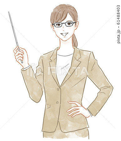 指示棒を持ったスーツの女性 61488403