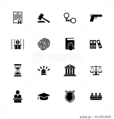 Law Justice - Flat Vector Icons Law Justice - Flat Vector Icons 61491840