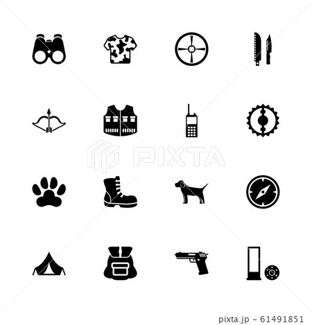 Hunting - Flat Vector Icons Hunting - Flat Vector Icons 61491851