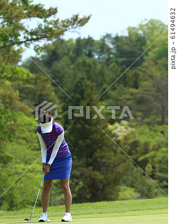 パッティングを打つ女性 イメージ パッティングを打つ女性 イメージ 61494632