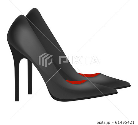 High heeled shoe stiletto pumps in black with pointed toes 61495421