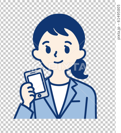 社会人 スマホ 女性 のイラスト素材