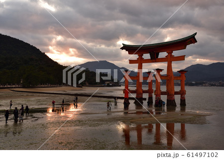 <広島県>宮島 厳島神社(嚴島神社)の大鳥居 <広島県>宮島 厳島神社(嚴島神社)の大鳥居 61497102