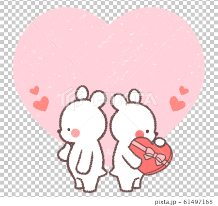 Polar bear couple heart frame - Stock Illustration [61497168] - PIXTA