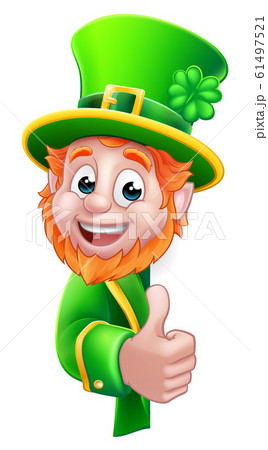 Leprechaun St Patricks Day Cartoon Sign Leprechaun St Patricks Day Cartoon Sign 61497521