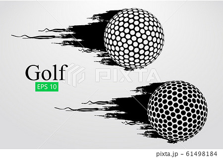Silhouette Of A Golf Ball Background And Text のイラスト素材