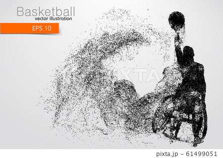 Basketball player disabled. Text on a separate layer, color can be changed in one click. Vector illustration 61499051