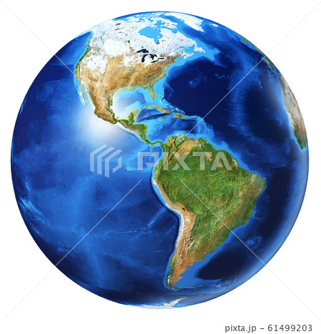 Earth globe 3d illustration. North America and 61499203