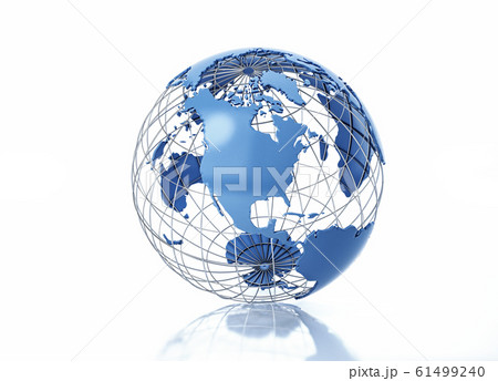 Earth globe stylized with metal grid. North Earth globe stylized with metal grid. North 61499240