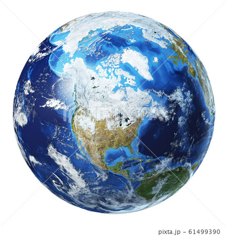 Earth globe 3d illustration. North America view. 61499390