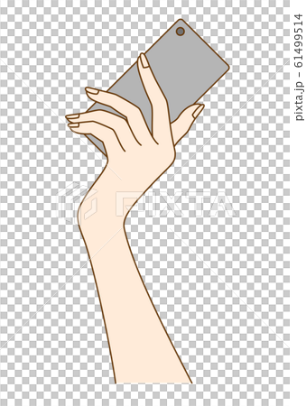 Hand of a woman holding a smartphone Hand of a woman holding a smartphone 61499514