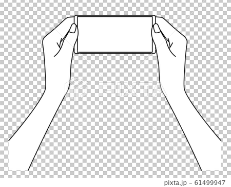 Hand of a woman holding a smartphone Hand of a woman holding a smartphone 61499947