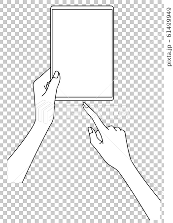 Women's hand with tablet Women's hand with tablet 61499949