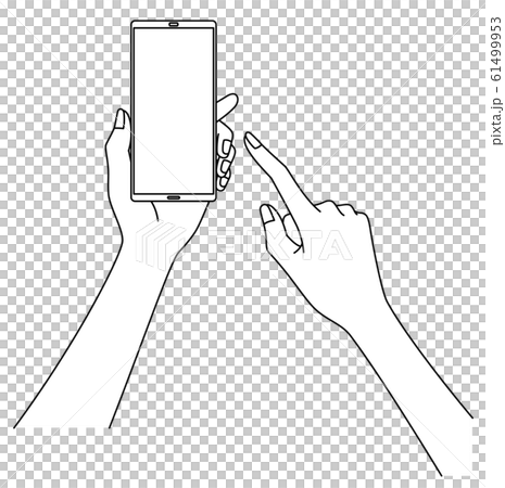 スマホを持つ女性の手元 スマホを持つ女性の手元 61499953