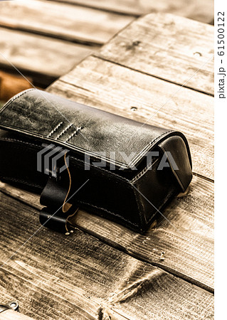 Photo in vintage style, leather black bag for Photo in vintage style, leather black bag for 61500122