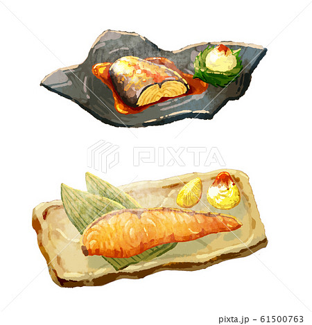魚 鮭 鯖 定食 料理3のイラスト素材