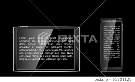 Black realistic mobile touch smart tablet  61501126