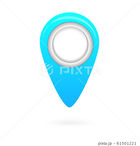Blue map pointer icon, GPS location symbol 61501221